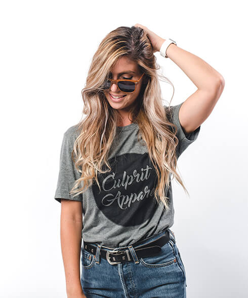 Edwin T-Shirt Logo Script Print in Navy